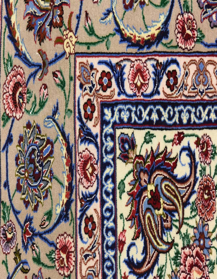 Detail image of  6' 7 x 6' 8  Hand Knotted Isfahan Persian Square Rug