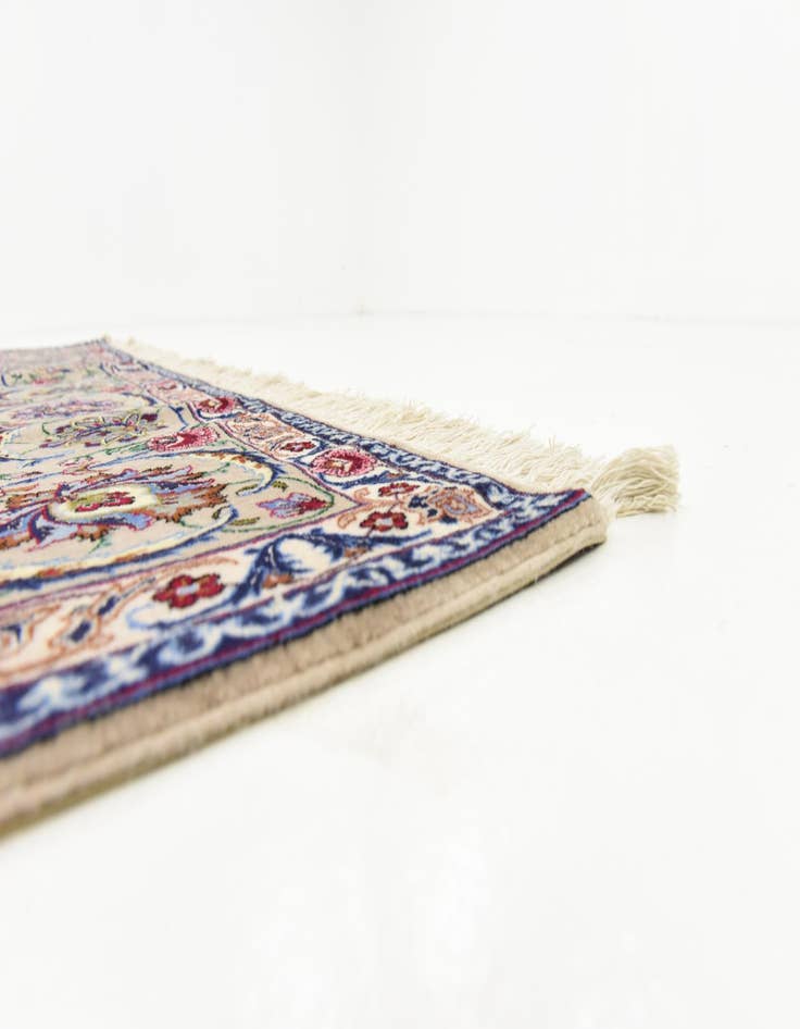 Detail image of  6' 7 x 6' 8  Hand Knotted Isfahan Persian Square Rug