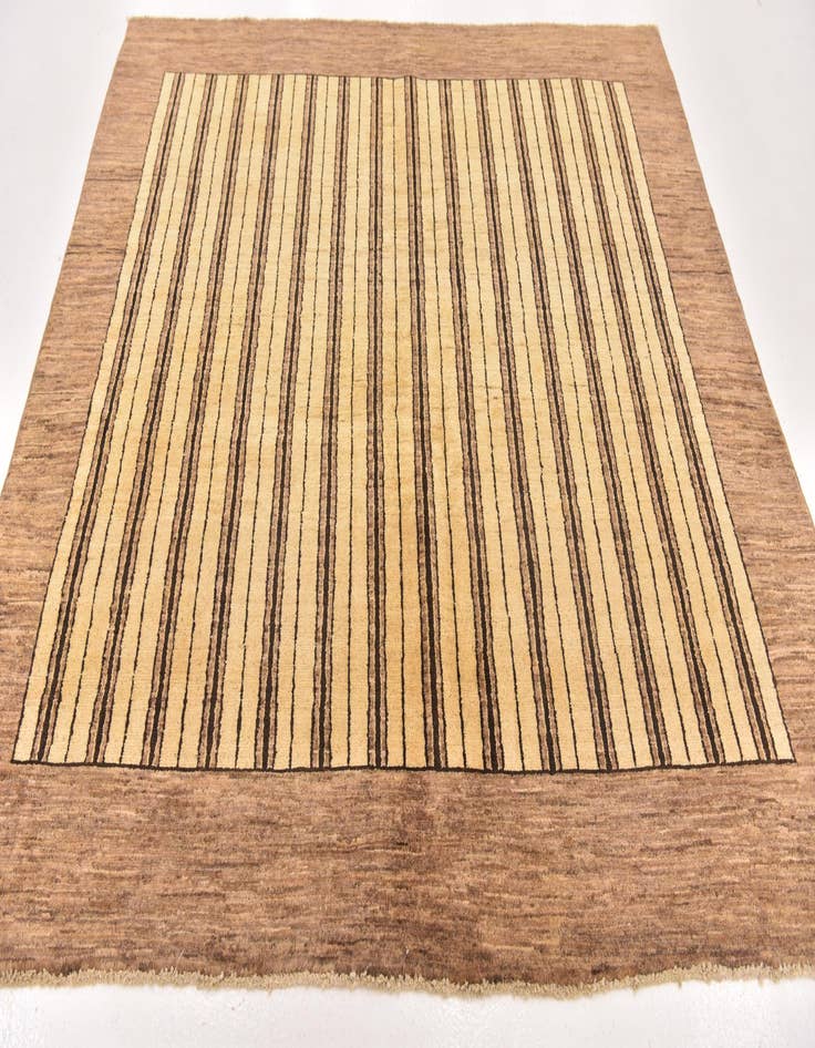 Detail image of  6' 4 x 6' 5  Hand Knotted Kashkuli Gabbeh Wool Square Rug