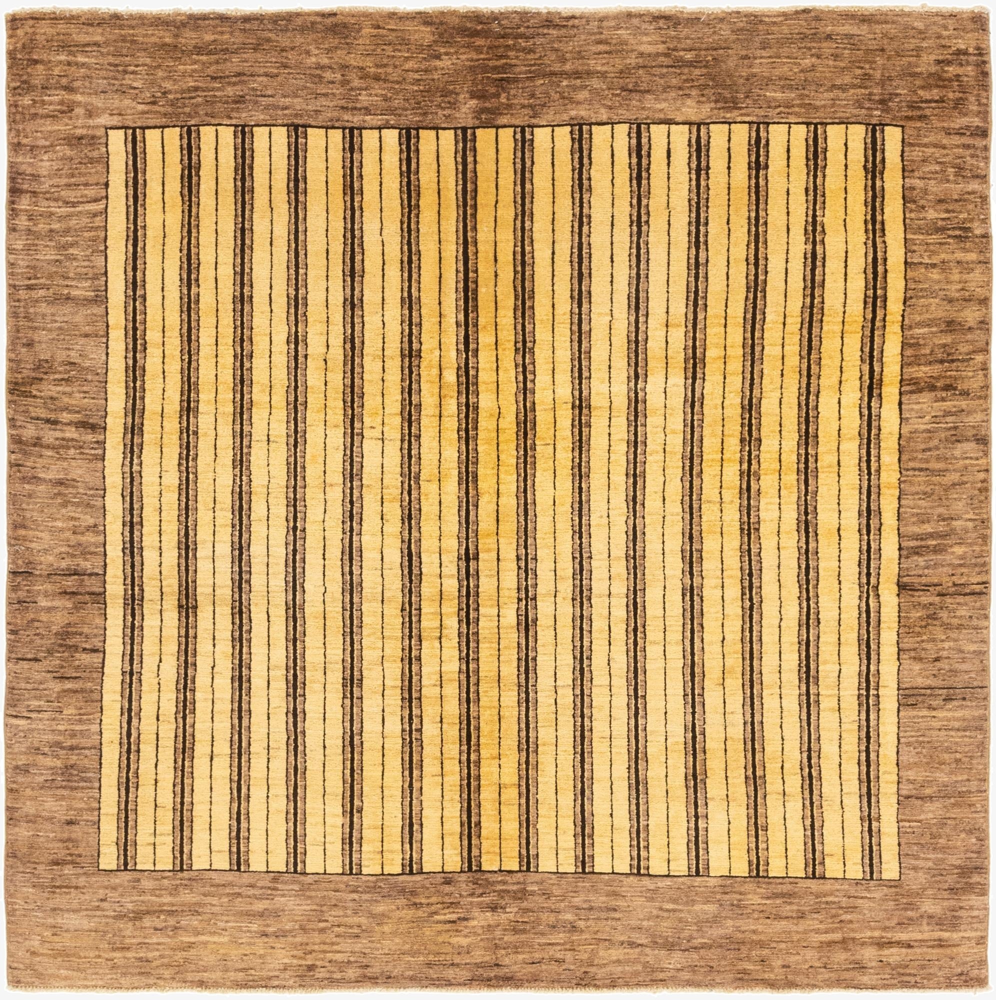  6' 4 x 6' 5  Hand Knotted Kashkuli Gabbeh Wool Square Rug