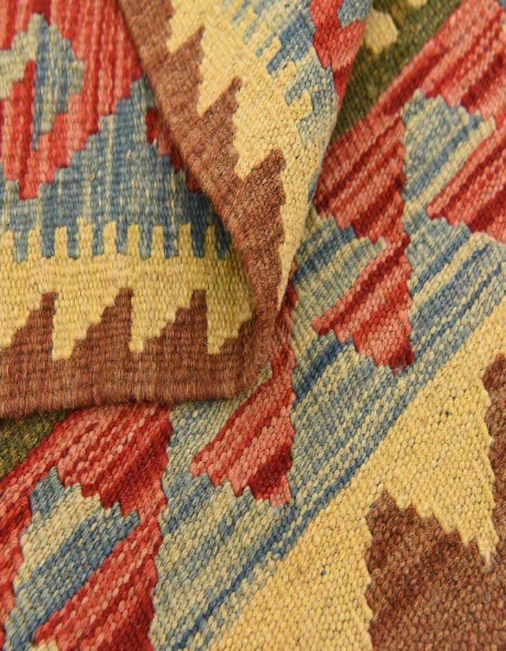 Detail image of  3' 5 x 3' 8  Hand Woven Kilim Maymana Wool Square Rug