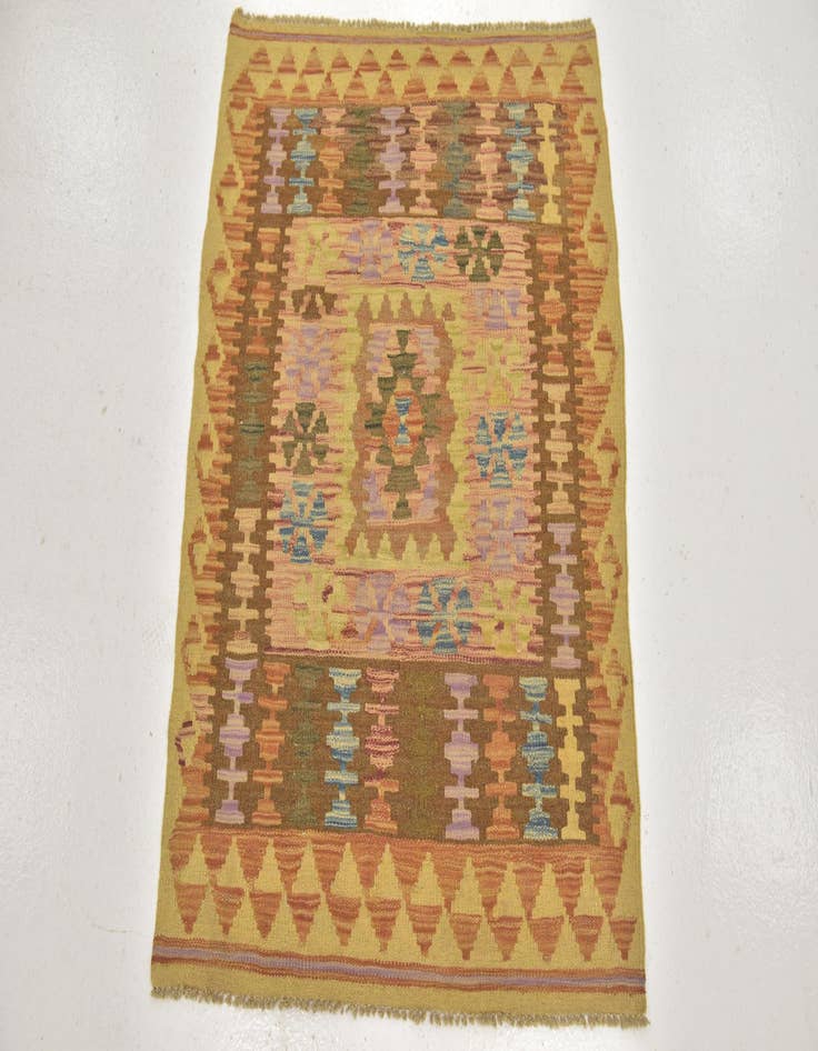 Detail image of  2' 10 x 3' 7  Hand Woven Kilim Maymana Wool Square Rug