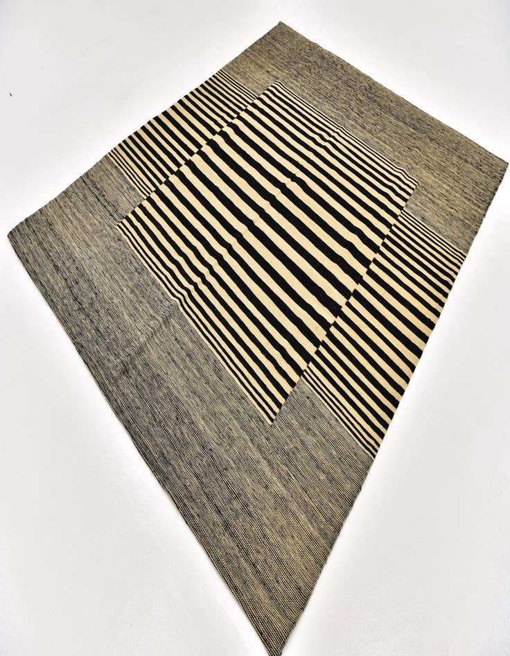 Detail image of  6' x 7' 6  Hand Woven Kilim Modern Wool Square Rug