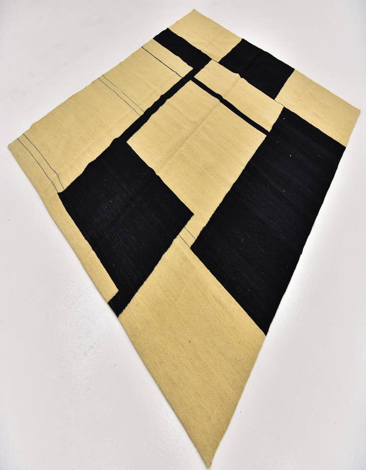 Detail image of  6' x 7'  Hand Woven Kilim Modern Wool Square Rug