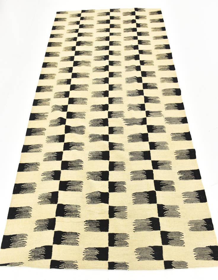 Detail image of  6' x 7'  Hand Woven Kilim Modern Wool Square Rug