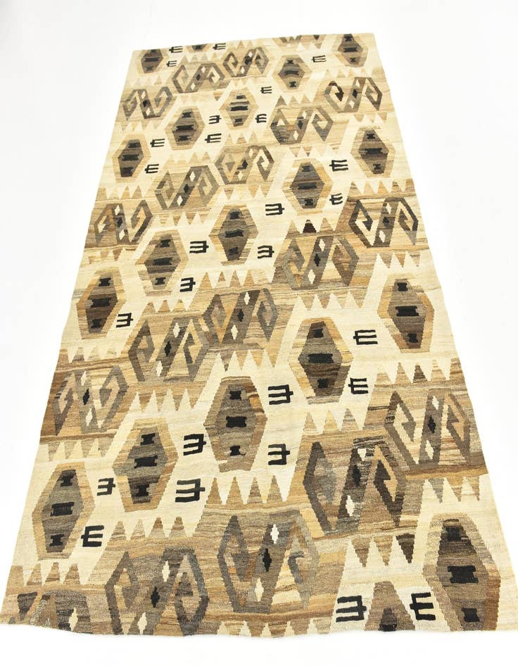 Detail image of  6' x 7' 3  Hand Woven Kilim Modern Wool Square Rug