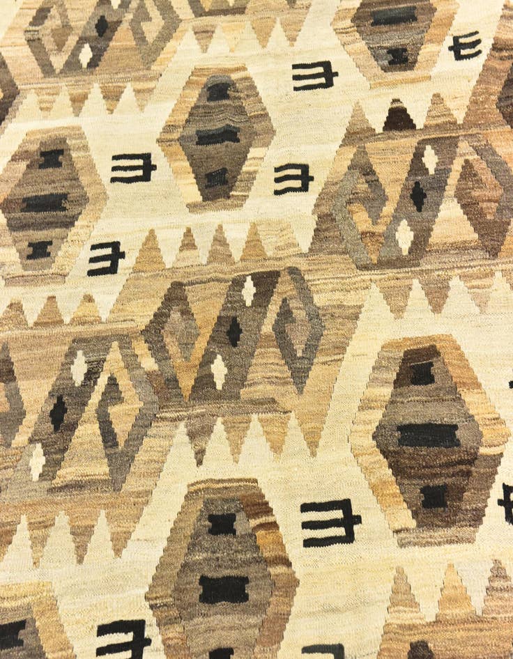 Detail image of  6' x 7' 3  Hand Woven Kilim Modern Wool Square Rug
