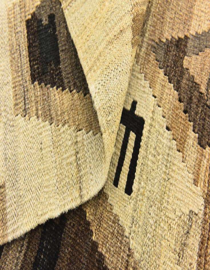 Detail image of  6' x 7' 3  Hand Woven Kilim Modern Wool Square Rug