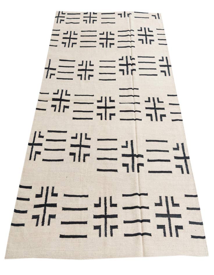 Detail image of  5' 3 x 6' 6  Hand Woven Kilim Modern Wool Square Rug