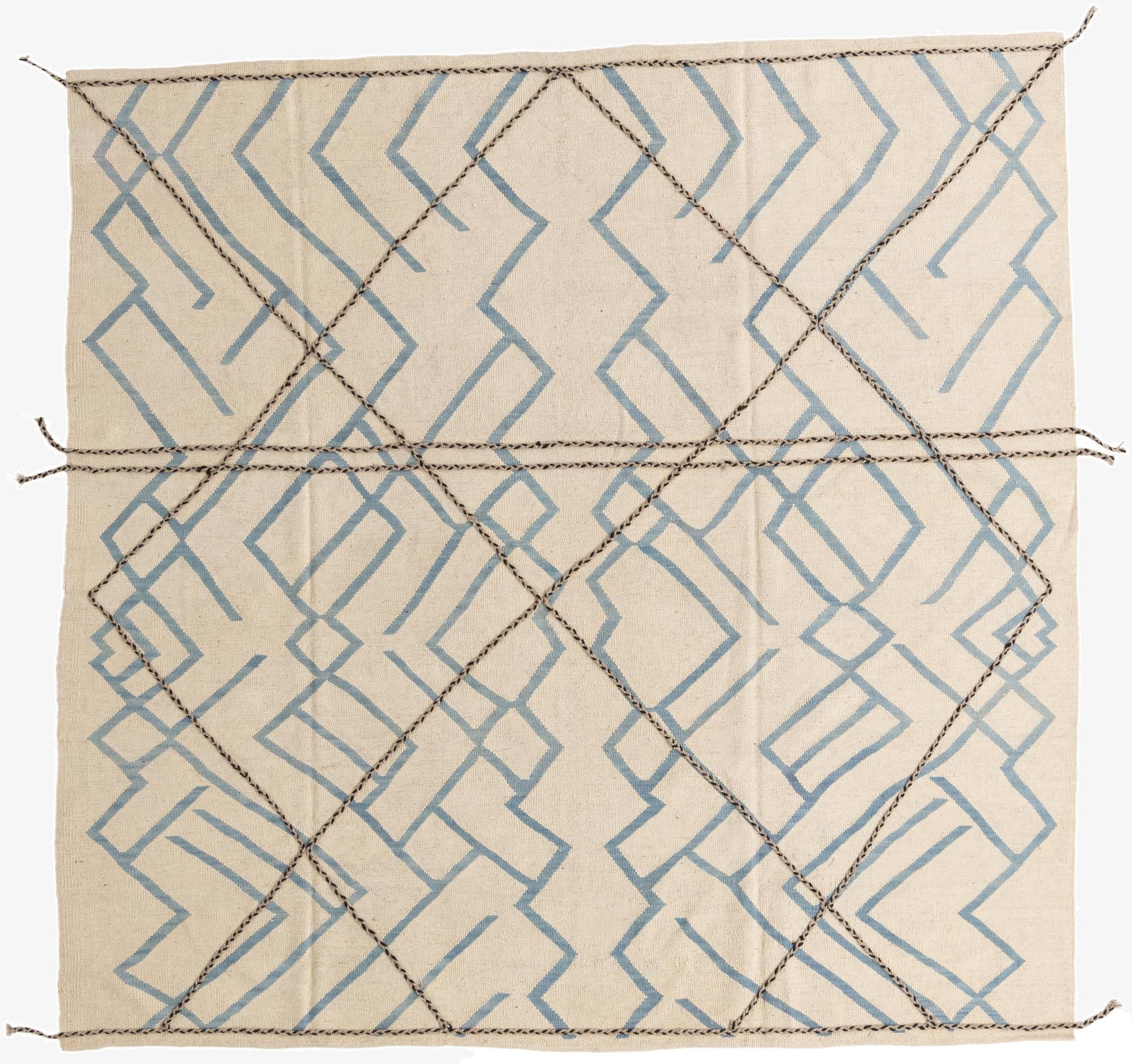  8' 3 x 8' 5  Hand Woven Kilim Modern Wool Square Rug