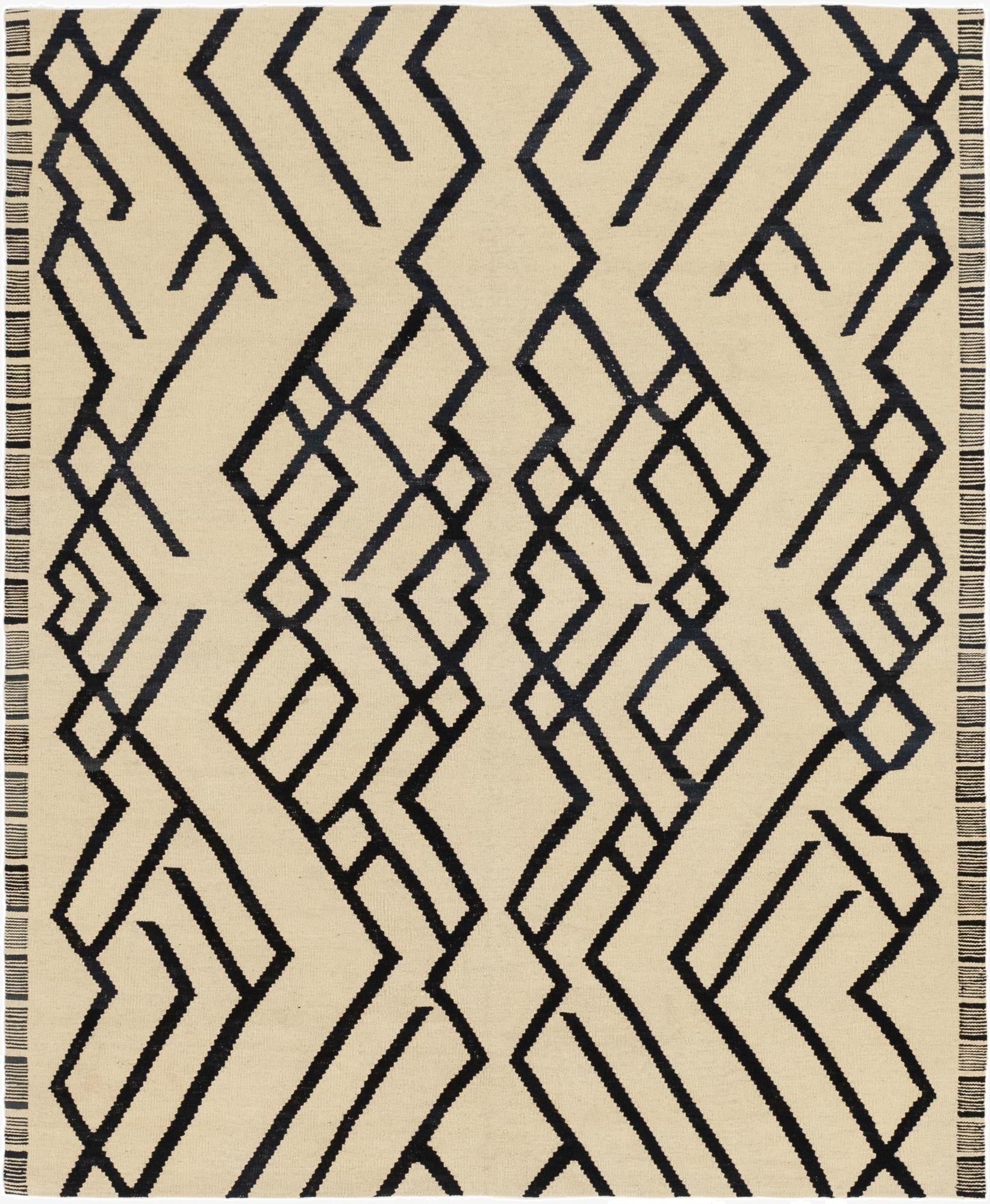  6' x 7' 4  Hand Woven Kilim Modern Wool Square Rug