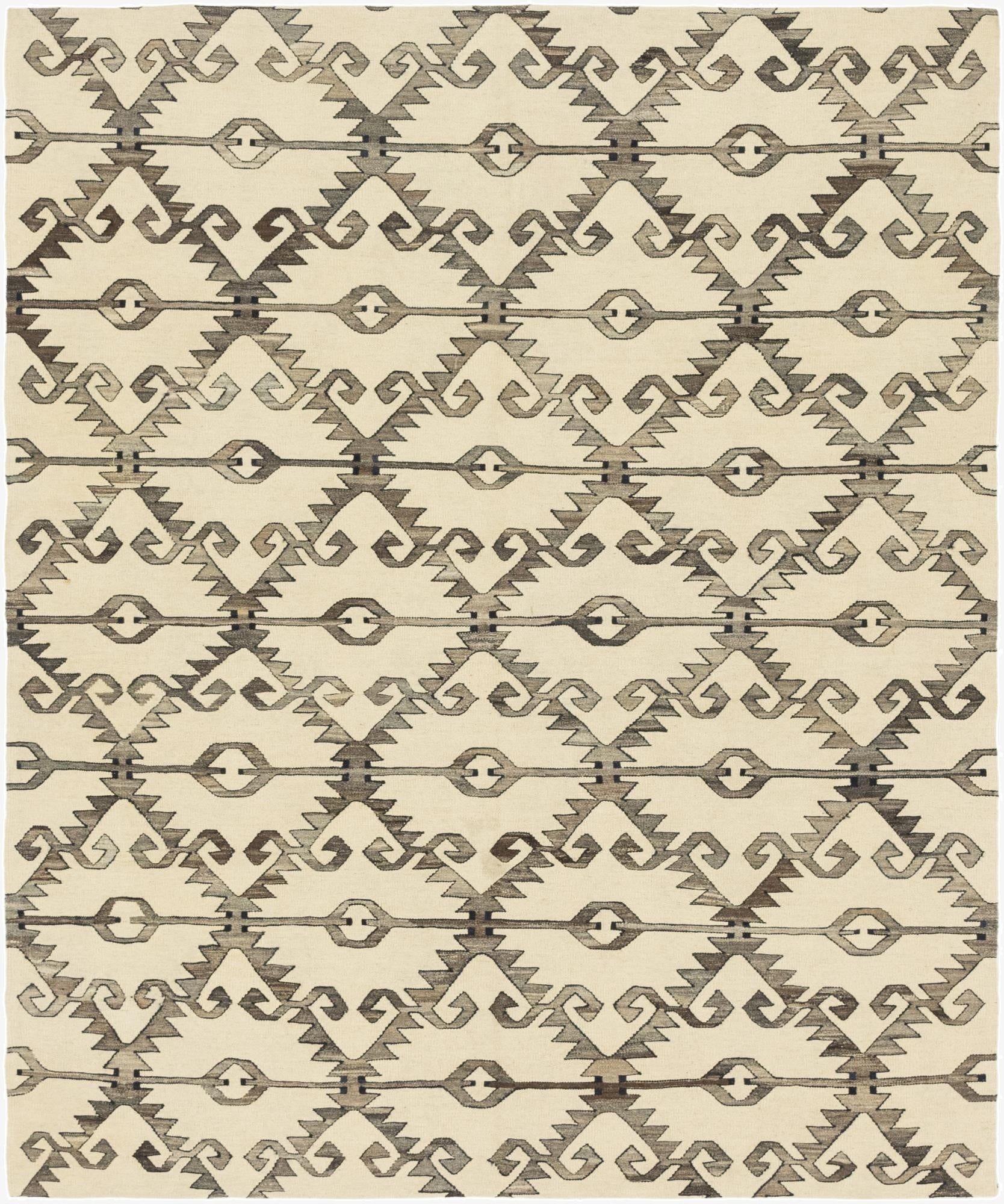  6' 4 x 7' 6  Hand Woven Kilim Modern Wool Square Rug