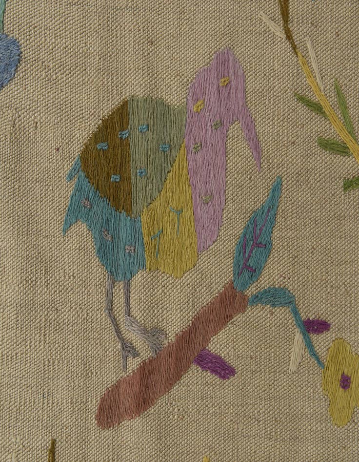 Detail image of  5' 6 x 6' 6  Hand Woven Kilim Suzani Wool Square Rug