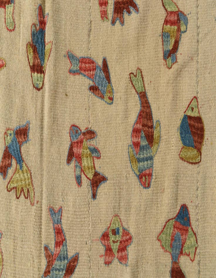 Detail image of  6' x 7' 7  Hand Woven Kilim Suzani Wool Square Rug