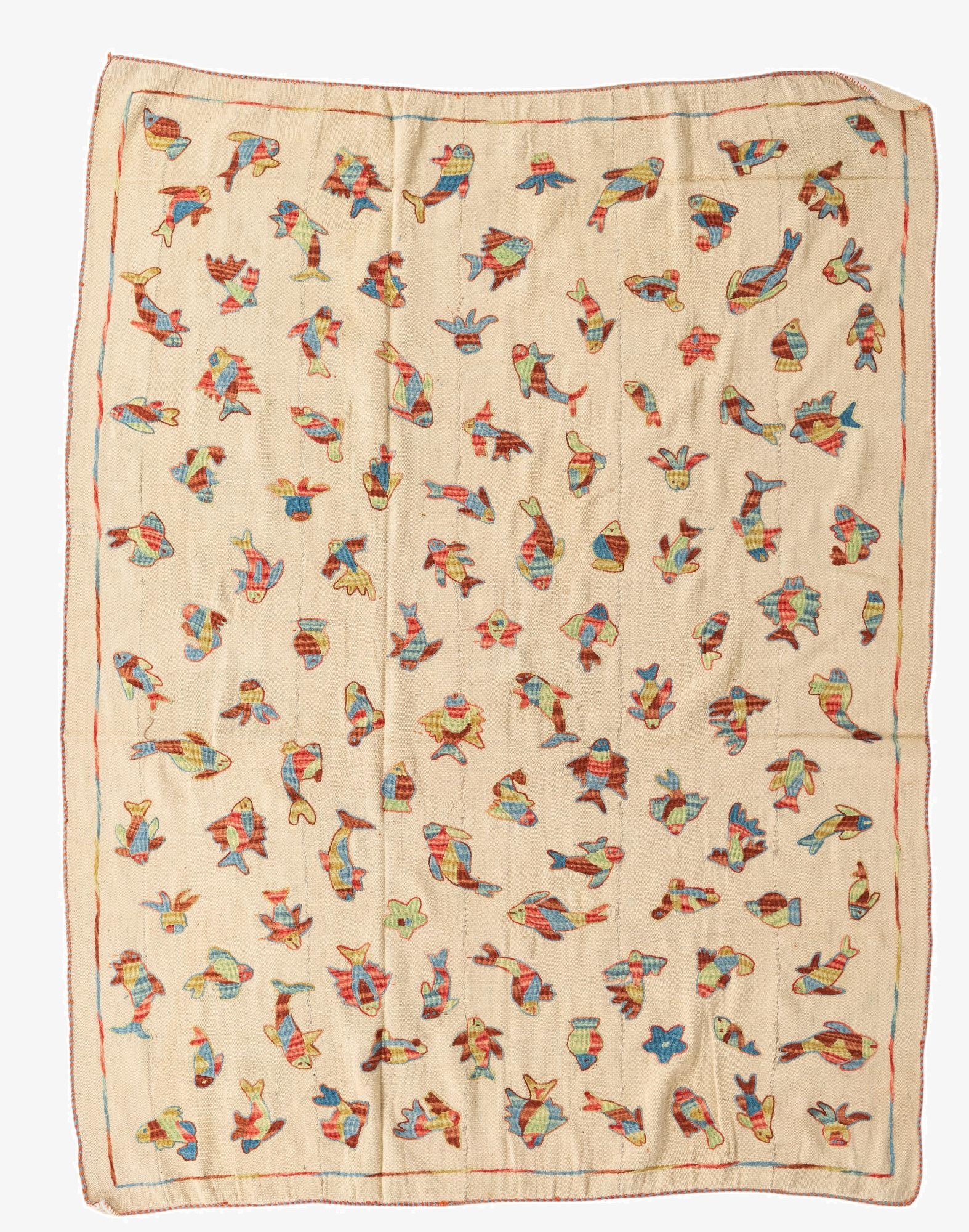  6' x 7' 7  Hand Woven Kilim Suzani Wool Square Rug