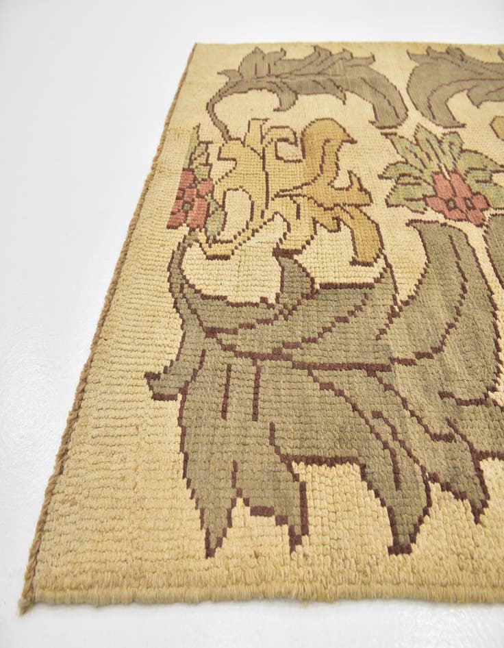Detail image of  4' 5 x 5' 2  Hand Knotted Oushak Wool Square Rug