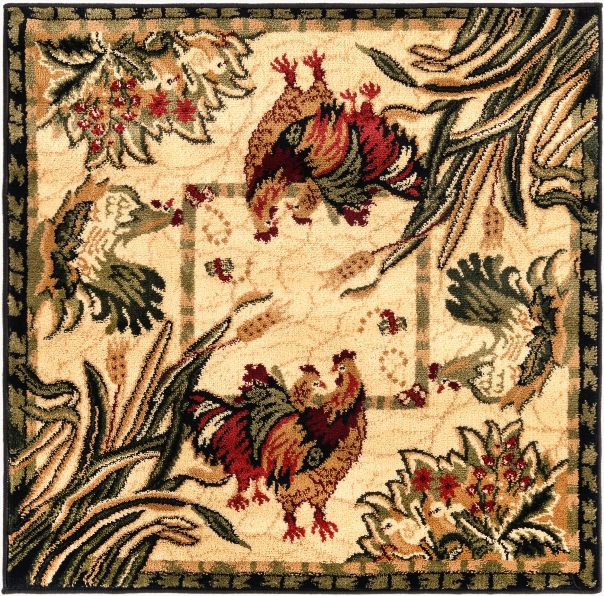  3' x 3' Pastoral Square Rug