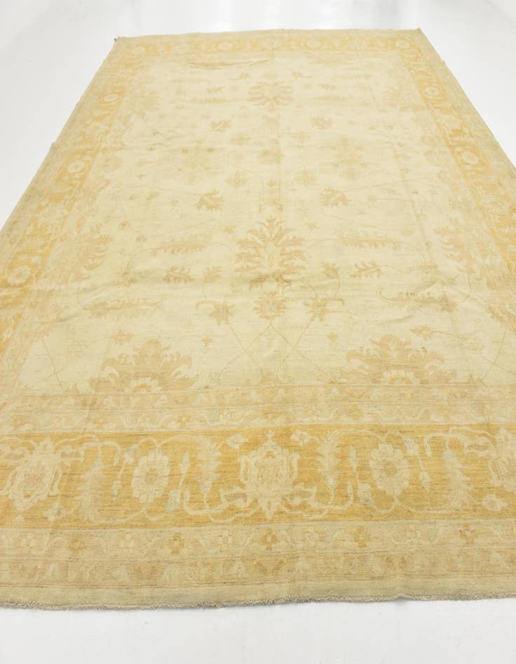 Detail image of  13' 10 x 14' 8  Hand Knotted Peshawar Ziegler Square Rug