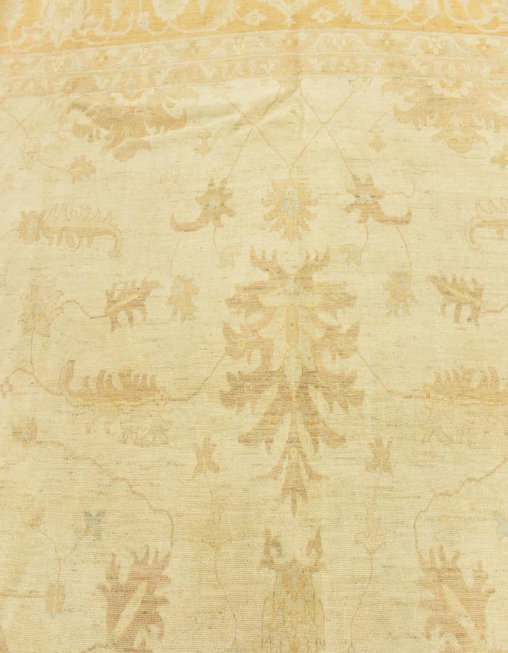 Detail image of  13' 10 x 14' 8  Hand Knotted Peshawar Ziegler Square Rug