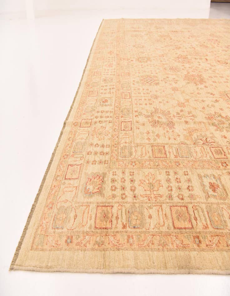 Detail image of  13' x 13' 2  Hand Knotted Peshawar Ziegler Square Rug