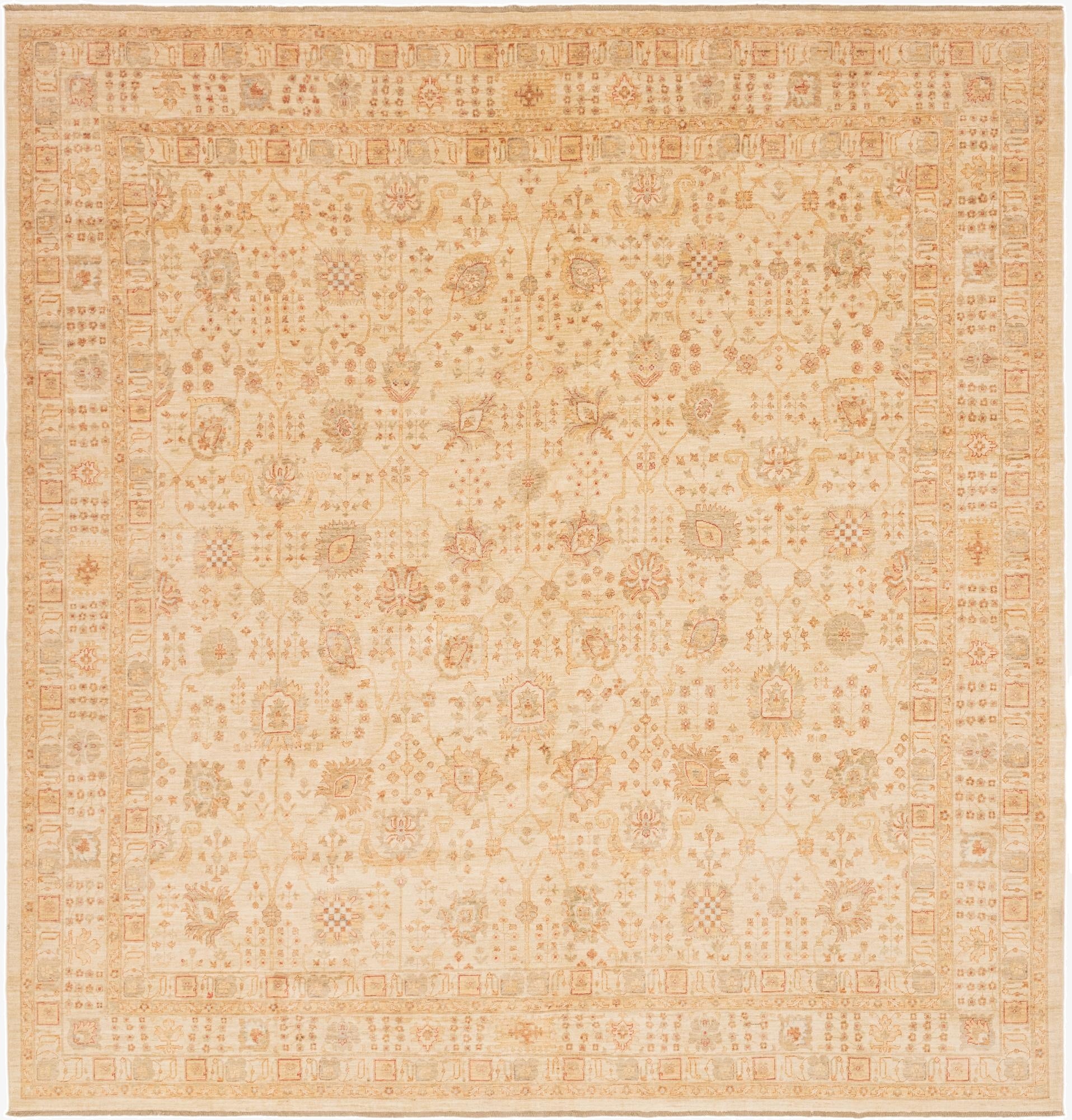  13' x 13' 2  Hand Knotted Peshawar Ziegler Square Rug