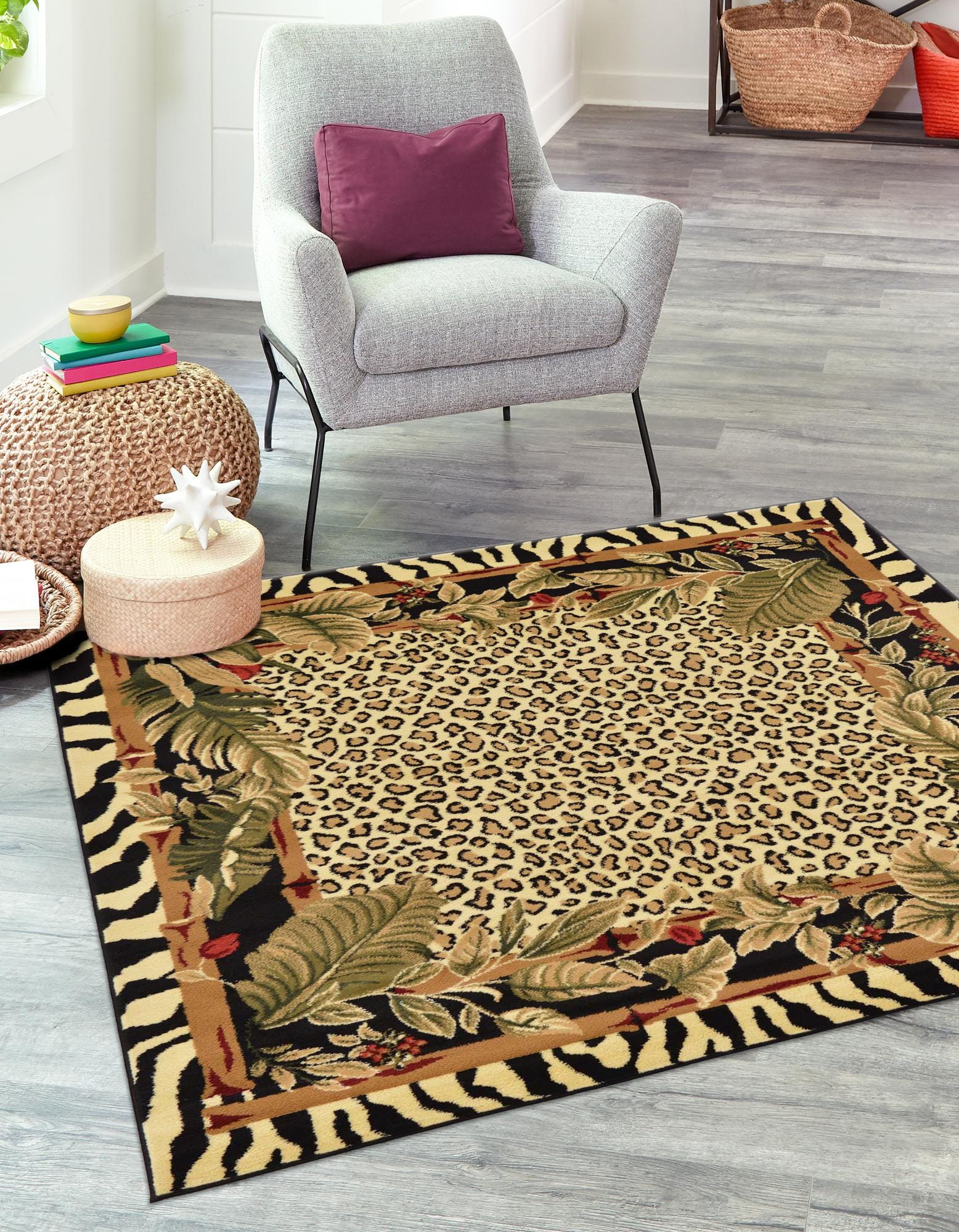 Cream 5' 3 x 5' 3 Savannah Square Rug | Rugs.com