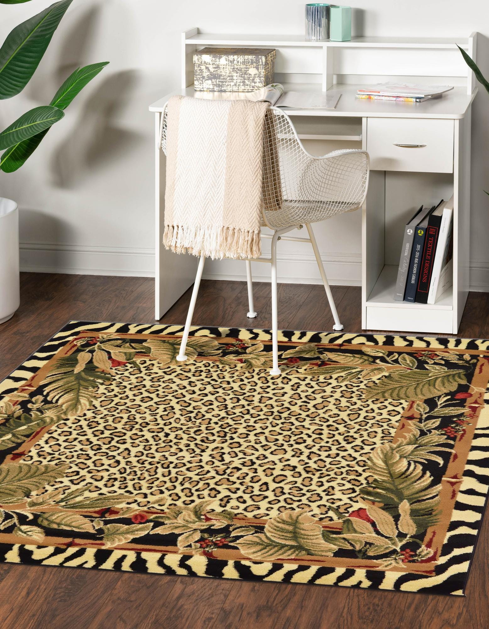 Cream 5' 3 x 5' 3 Savannah Square Rug | Rugs.com