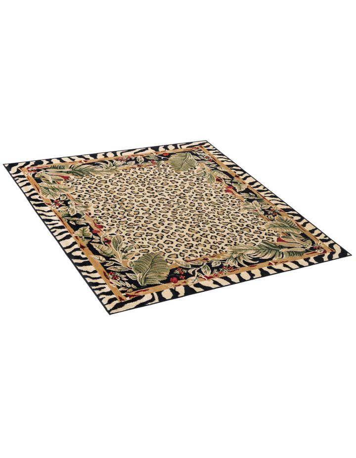 Cream 5' 3 x 5' 3 Savannah Square Rug | Rugs.com