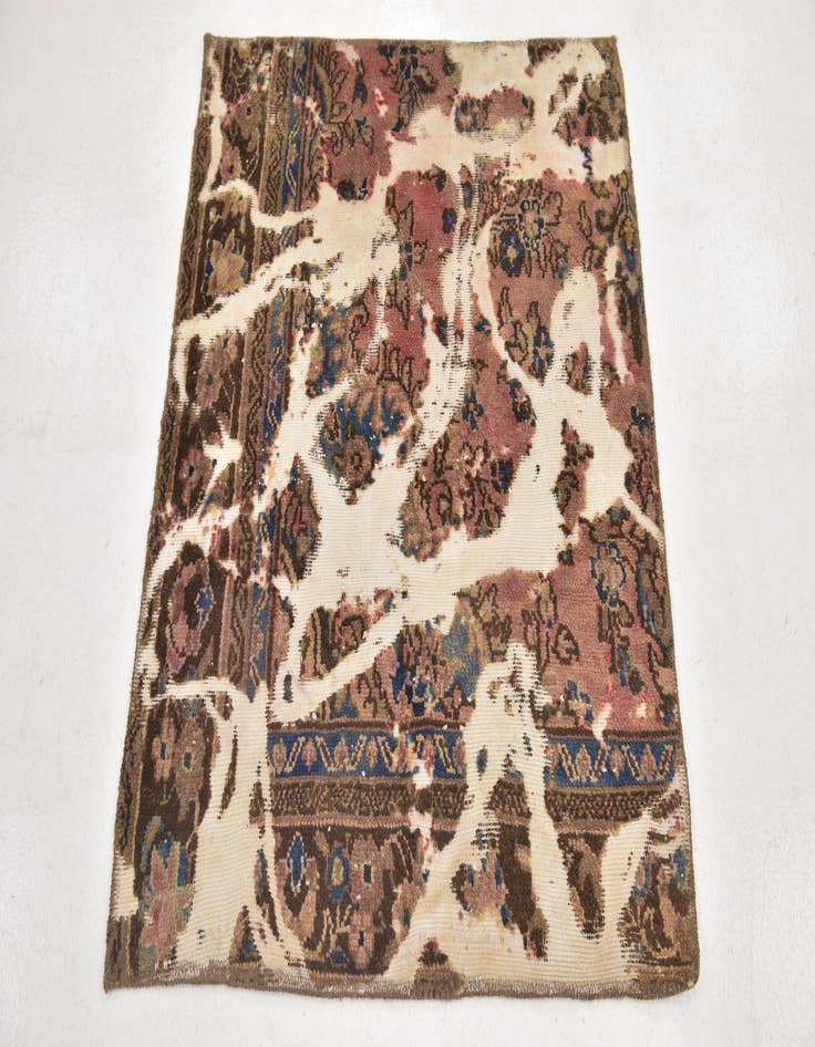 Detail image of  3' 3 x 3' 9  Hand Knotted Ultra Vintage Persian Wool Square Rug