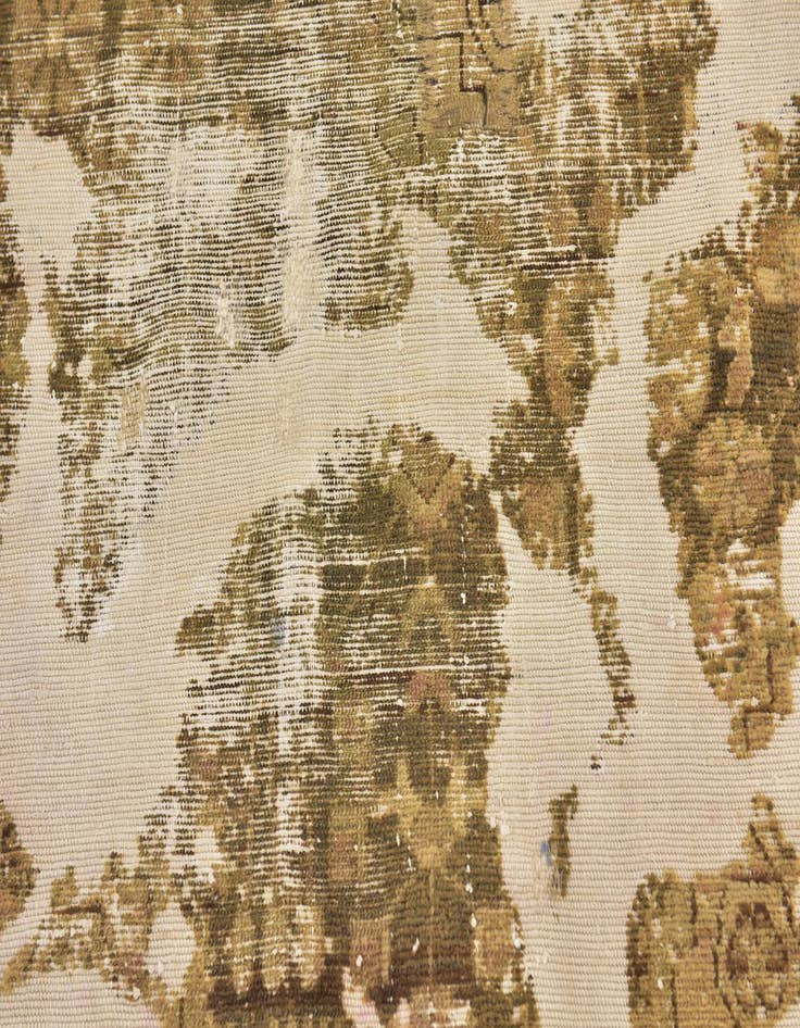 Detail image of  3' 9 x 4'  Hand Knotted Ultra Vintage Persian Wool Square Rug