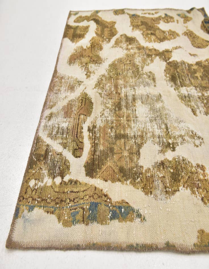 Detail image of  3' 9 x 4'  Hand Knotted Ultra Vintage Persian Wool Square Rug