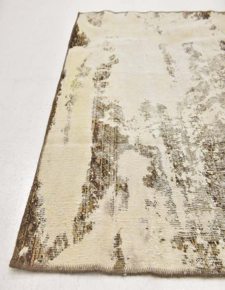 Detail image of  3' 10 x 4'  Hand Knotted Ultra Vintage Persian Wool Square Rug