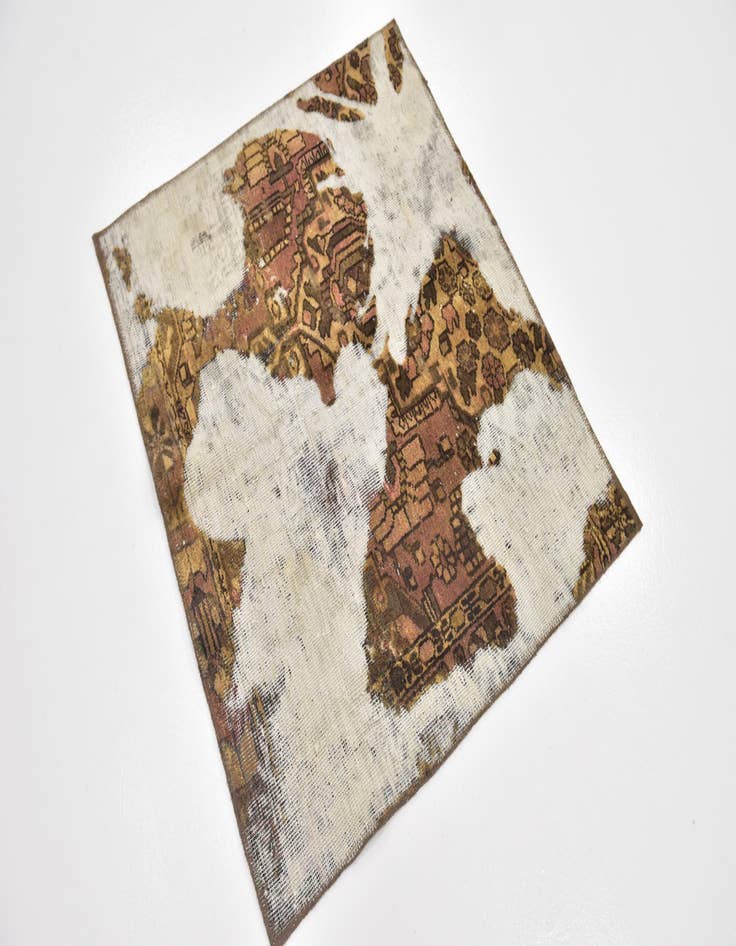 Detail image of  3' x 3' 7  Hand Knotted Ultra Vintage Persian Wool Square Rug