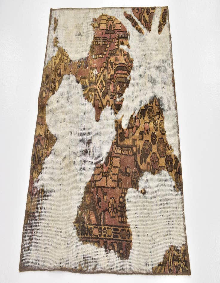 Detail image of  3' x 3' 7  Hand Knotted Ultra Vintage Persian Wool Square Rug