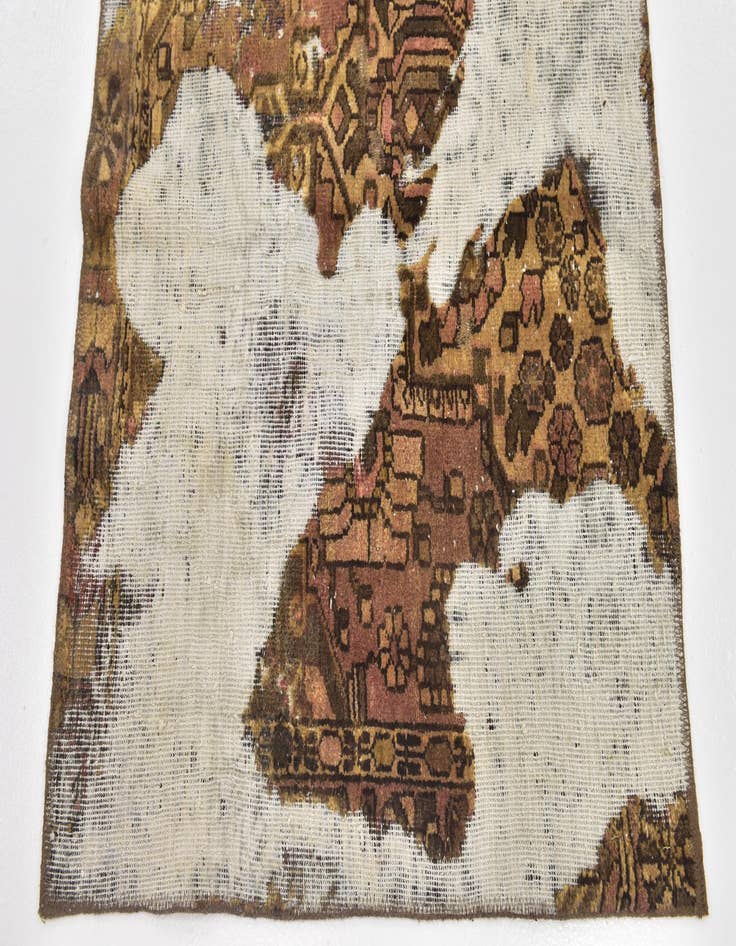 Detail image of  3' x 3' 7  Hand Knotted Ultra Vintage Persian Wool Square Rug