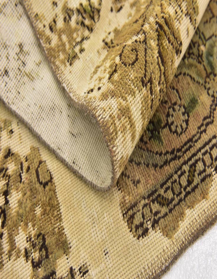 Detail image of  4' x 4' 2  Hand Knotted Ultra Vintage Persian Wool Square Rug