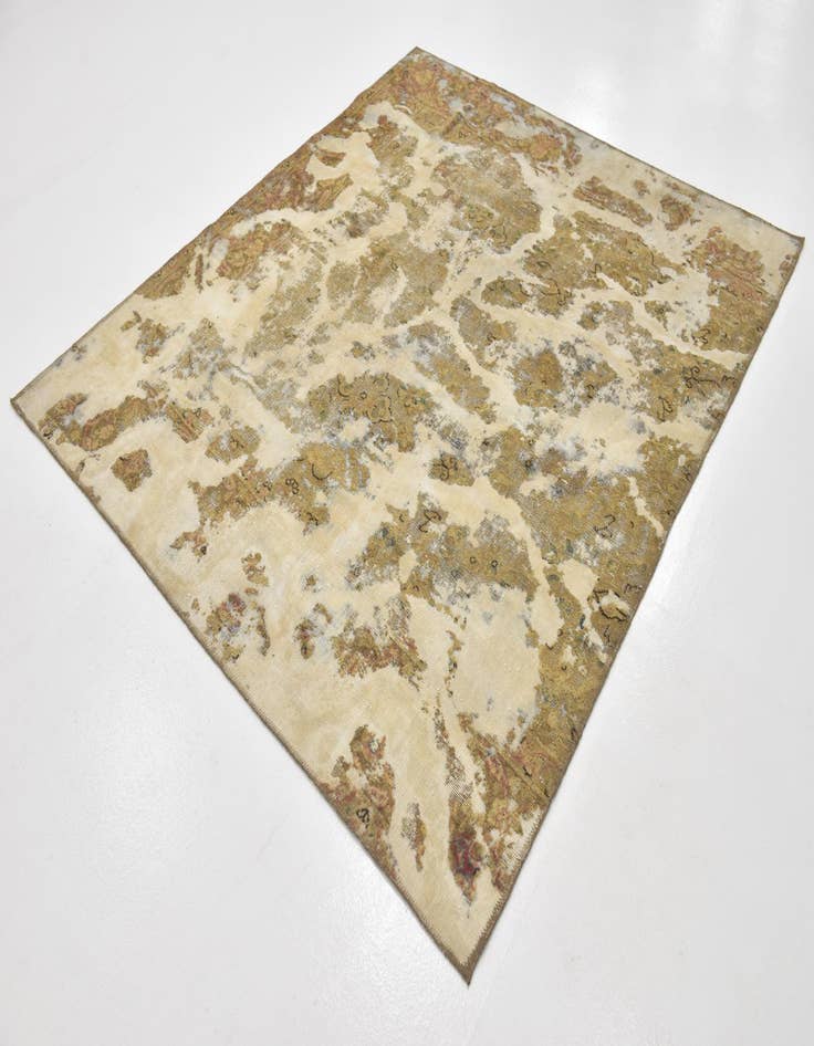 Detail image of  6' x 6' 9  Hand Knotted Ultra Vintage Persian Wool Square Rug