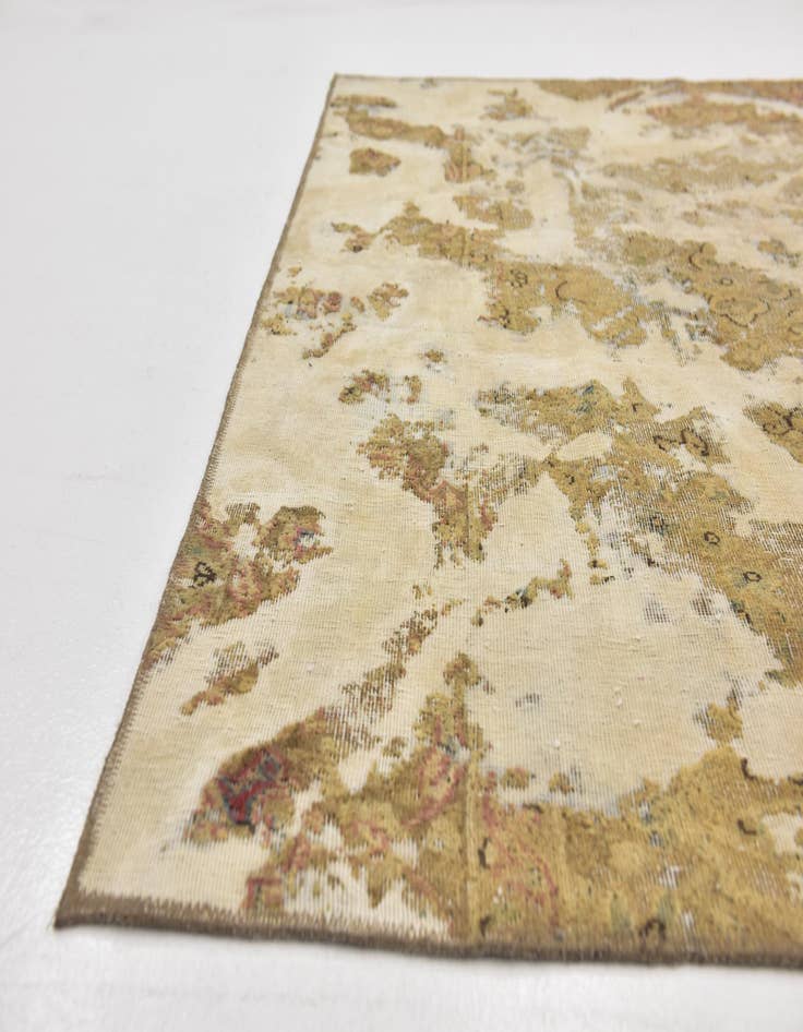 Detail image of  6' x 6' 9  Hand Knotted Ultra Vintage Persian Wool Square Rug