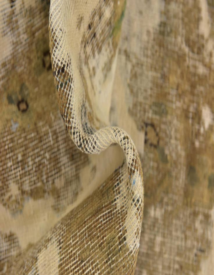 Detail image of  6' x 6' 9  Hand Knotted Ultra Vintage Persian Wool Square Rug