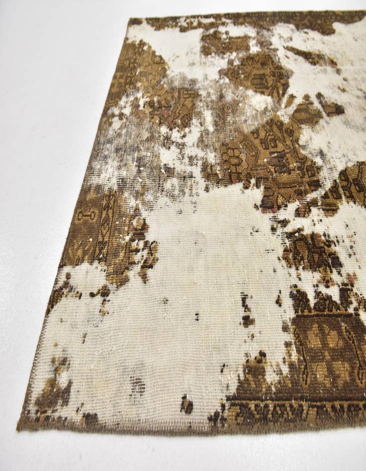 Detail image of  4' 4 x 5'  Hand Knotted Ultra Vintage Persian Wool Square Rug