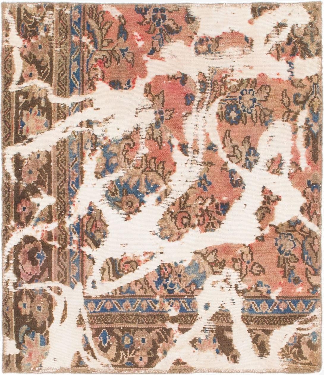  3' 3 x 3' 9  Hand Knotted Ultra Vintage Persian Wool Square Rug