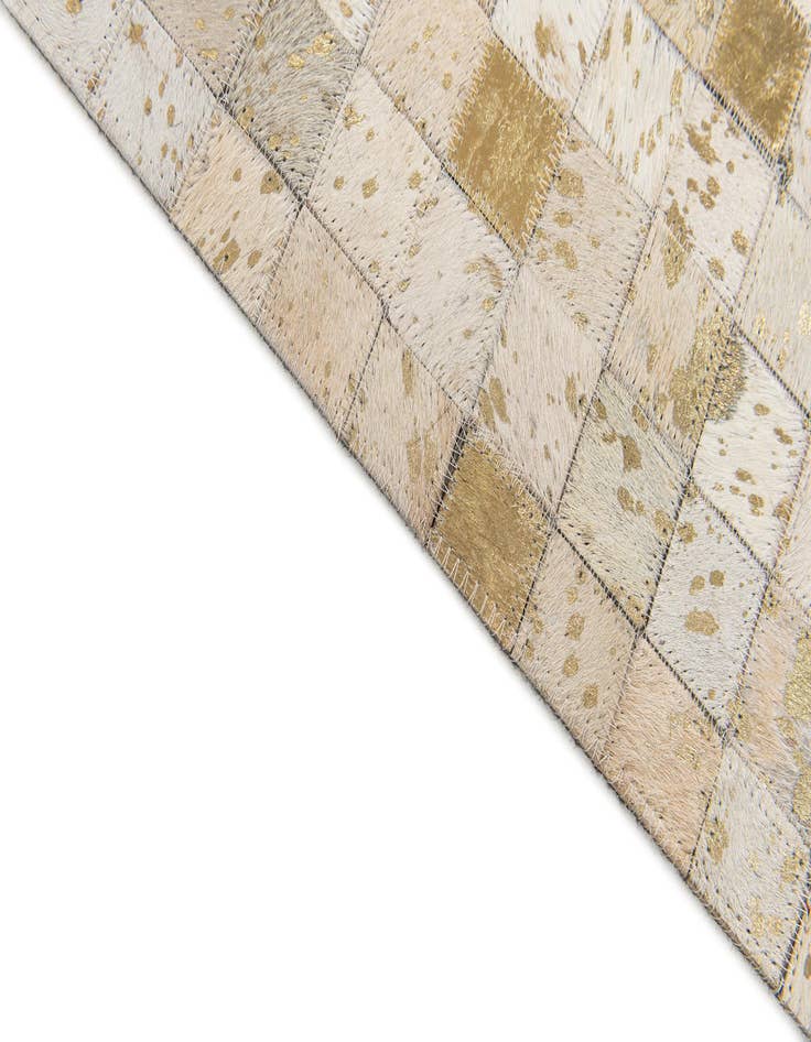 Detail image of  5' 2 x 7' 6 Cowhide Stocks Rug