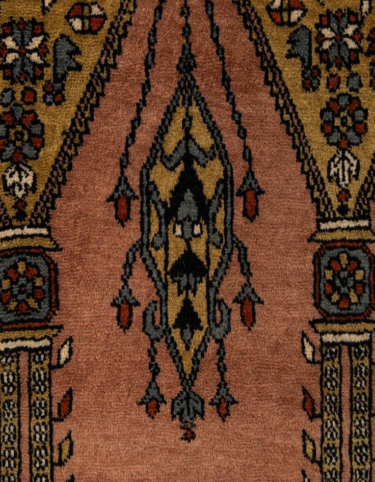 Detail image of  2' 8 x 4' 3  Hand Knotted Bokhara Oriental Wool Rug