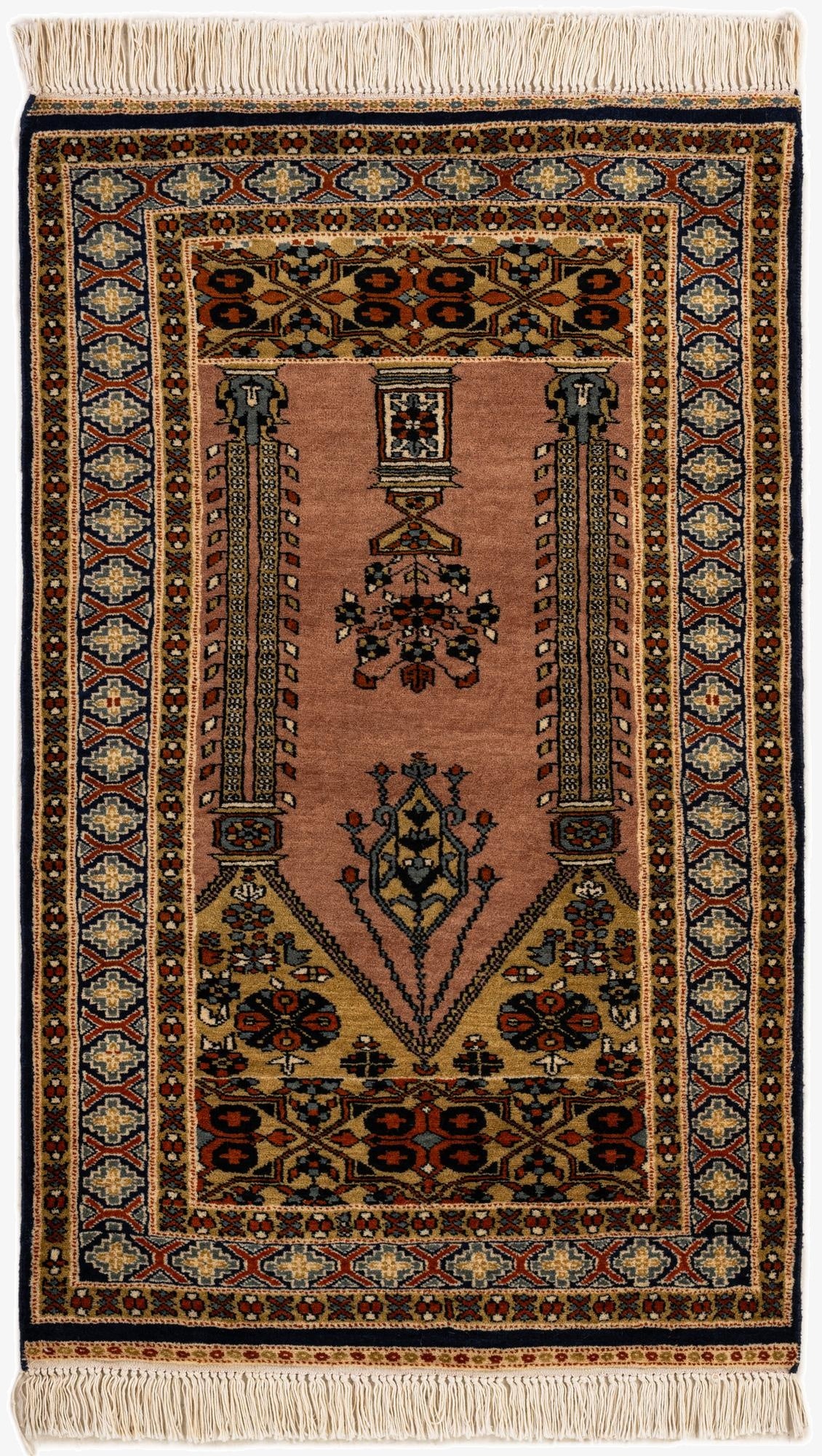  2' 8 x 4' 3  Hand Knotted Bokhara Oriental Wool Rug