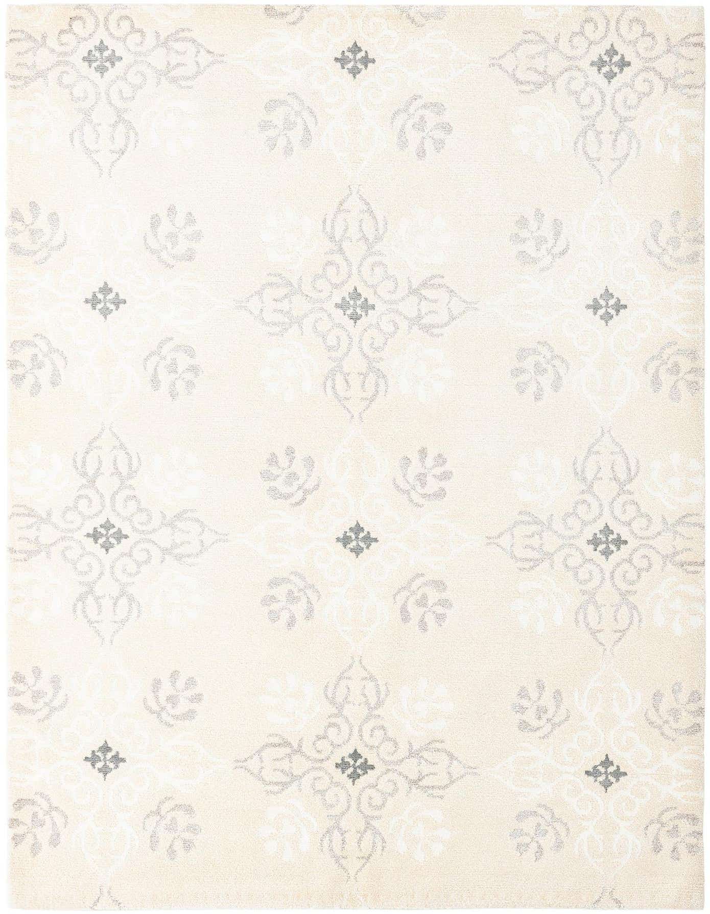 A 4x6 rectangular Darya rug with a modern Persian pattern in cream, ivory, and light brown tones.