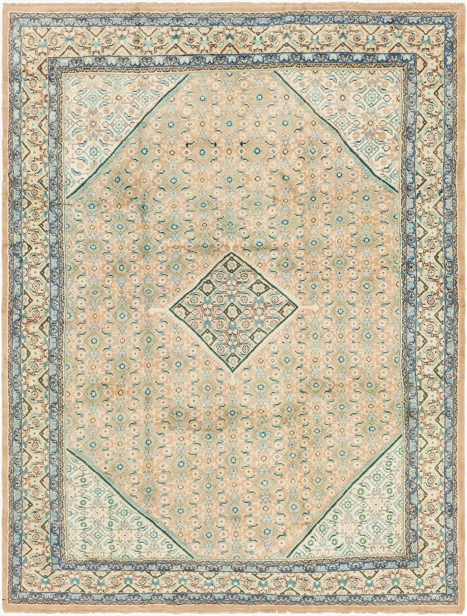  9' 8 x 12' 8  Hand Knotted Farahan Persian Wool Rug