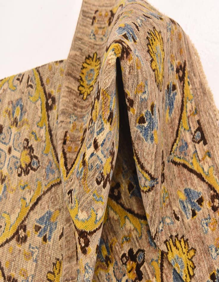 Detail image of  6' x 8' 8  Hand Knotted Ikat Oriental Rug