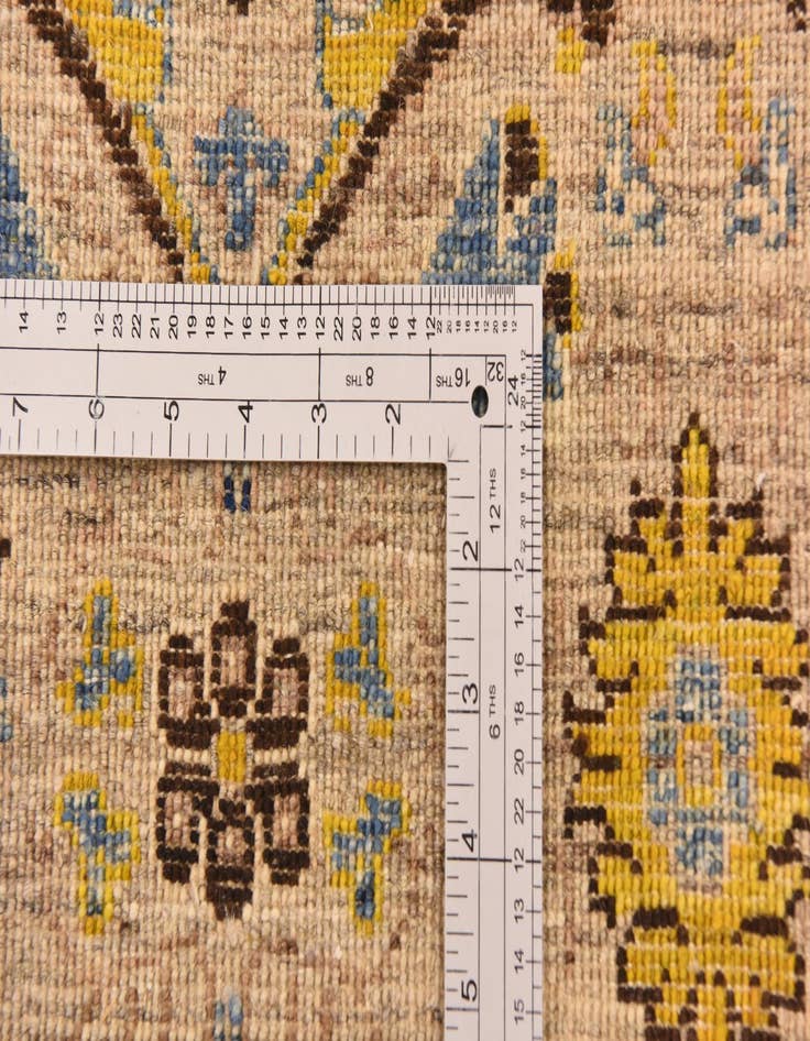 Detail image of  6' x 8' 8  Hand Knotted Ikat Oriental Rug