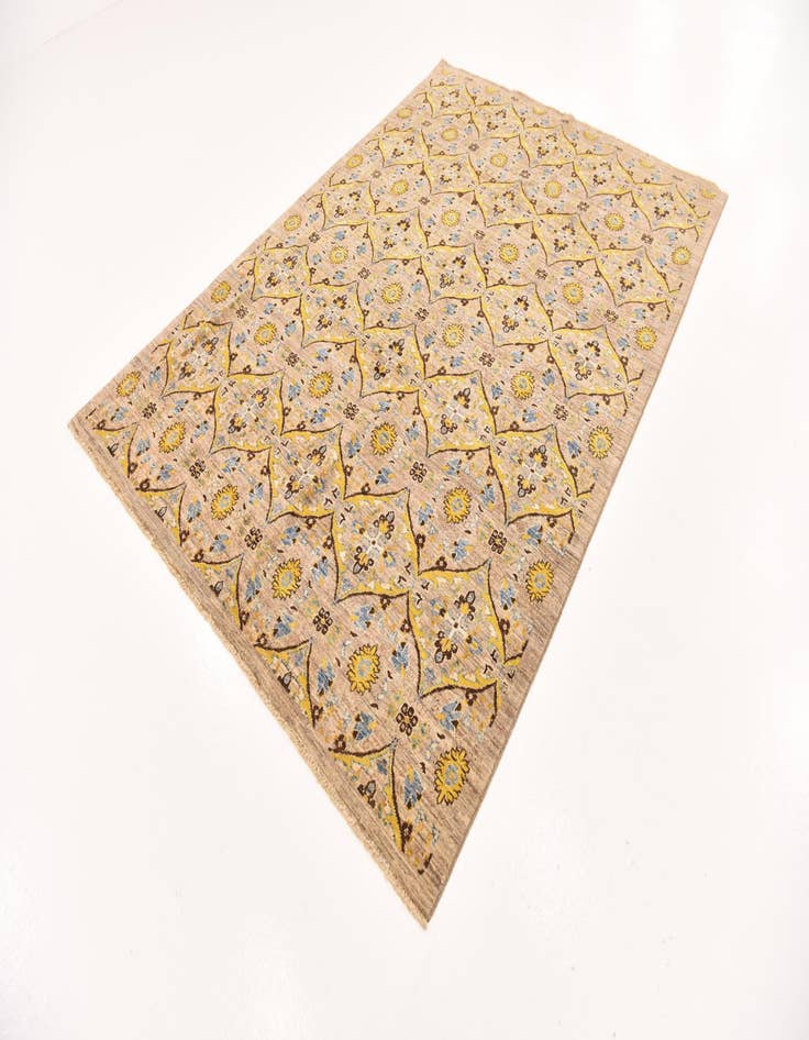 Detail image of  6' x 8' 8  Hand Knotted Ikat Oriental Rug