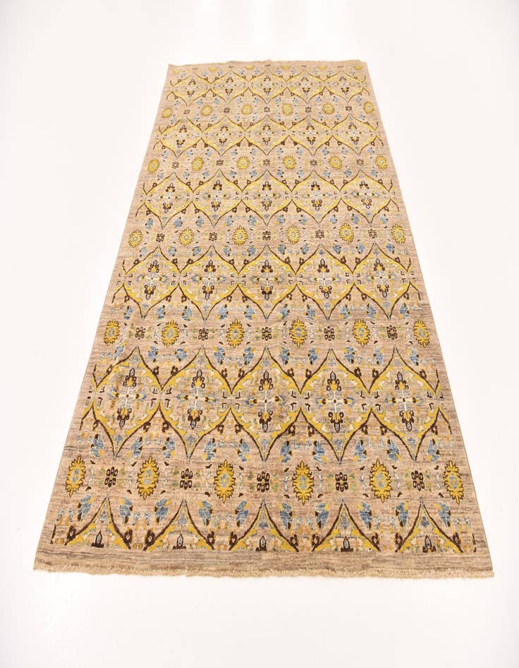 Detail image of  6' x 8' 8  Hand Knotted Ikat Oriental Rug